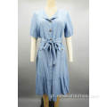 Vestido de jeans de decote em V Ladies Vadies